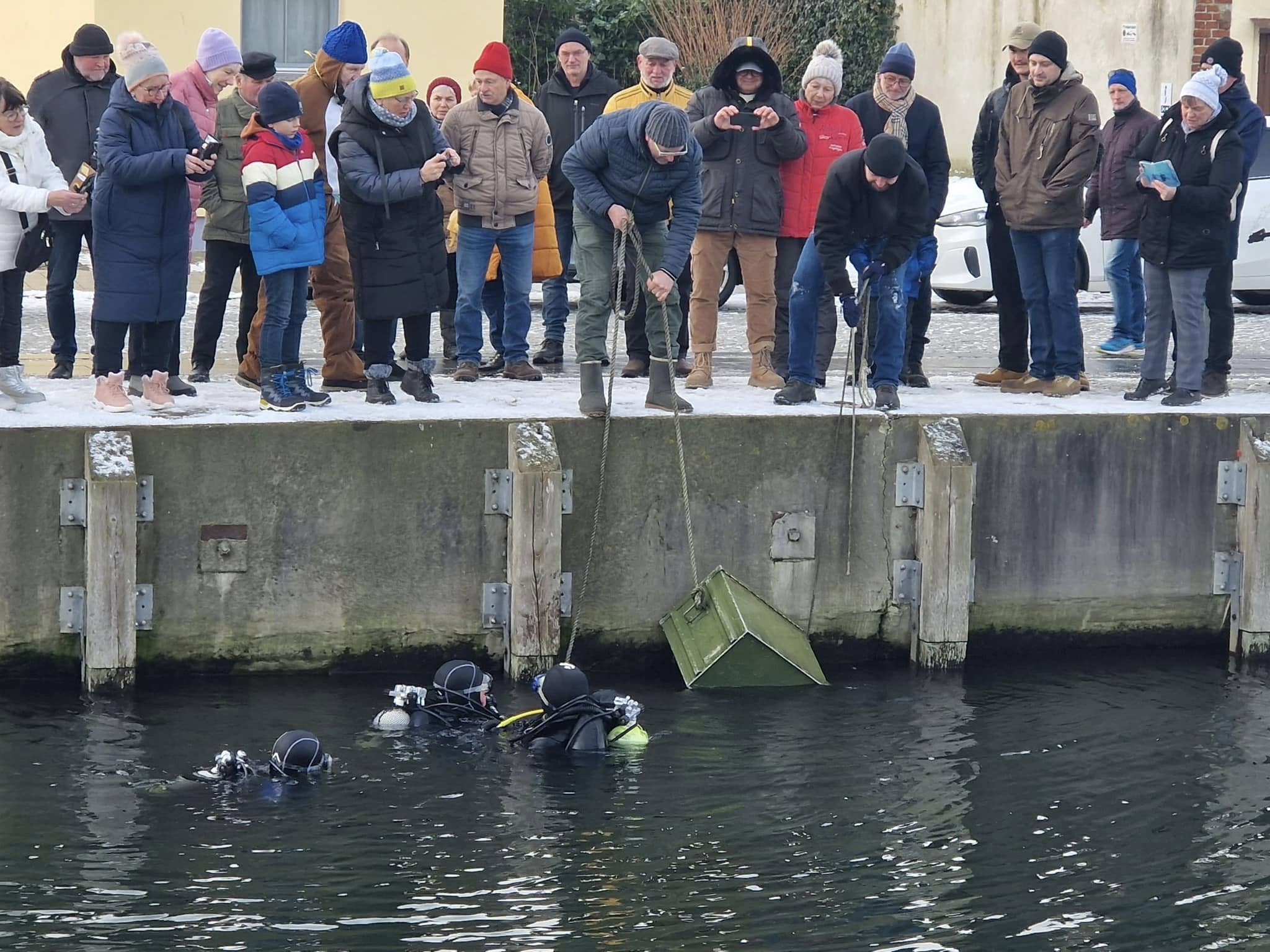 Neujahrstauchen im Stadthafen Wolgast